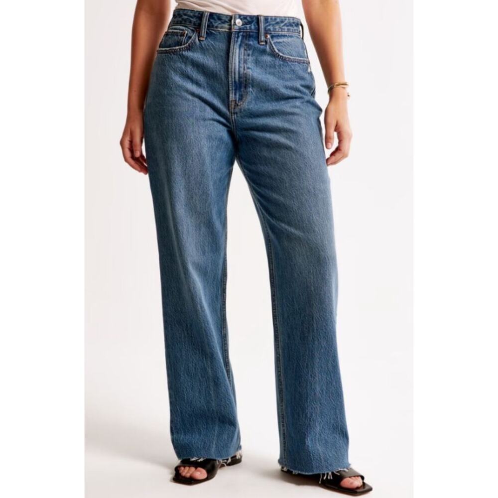 Abercrombie & Fitch Blue Wide Leg Jeans